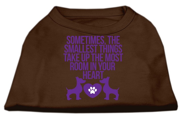 Smallest Things Screen Print Dog Shirt Brown Lg